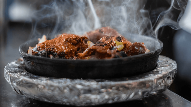 Sizzling Grill Goat Chop Platter.