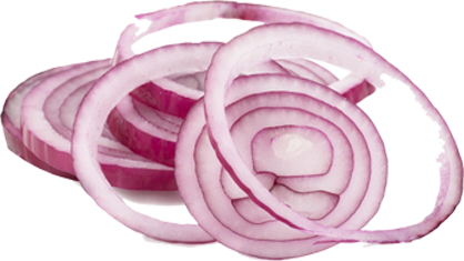 Ring-cut red onions